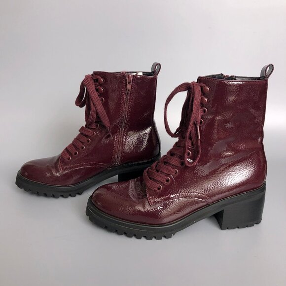 Like New Women's Topshop Burgundy Boots (mismatched size!) - Picture 3 of 10